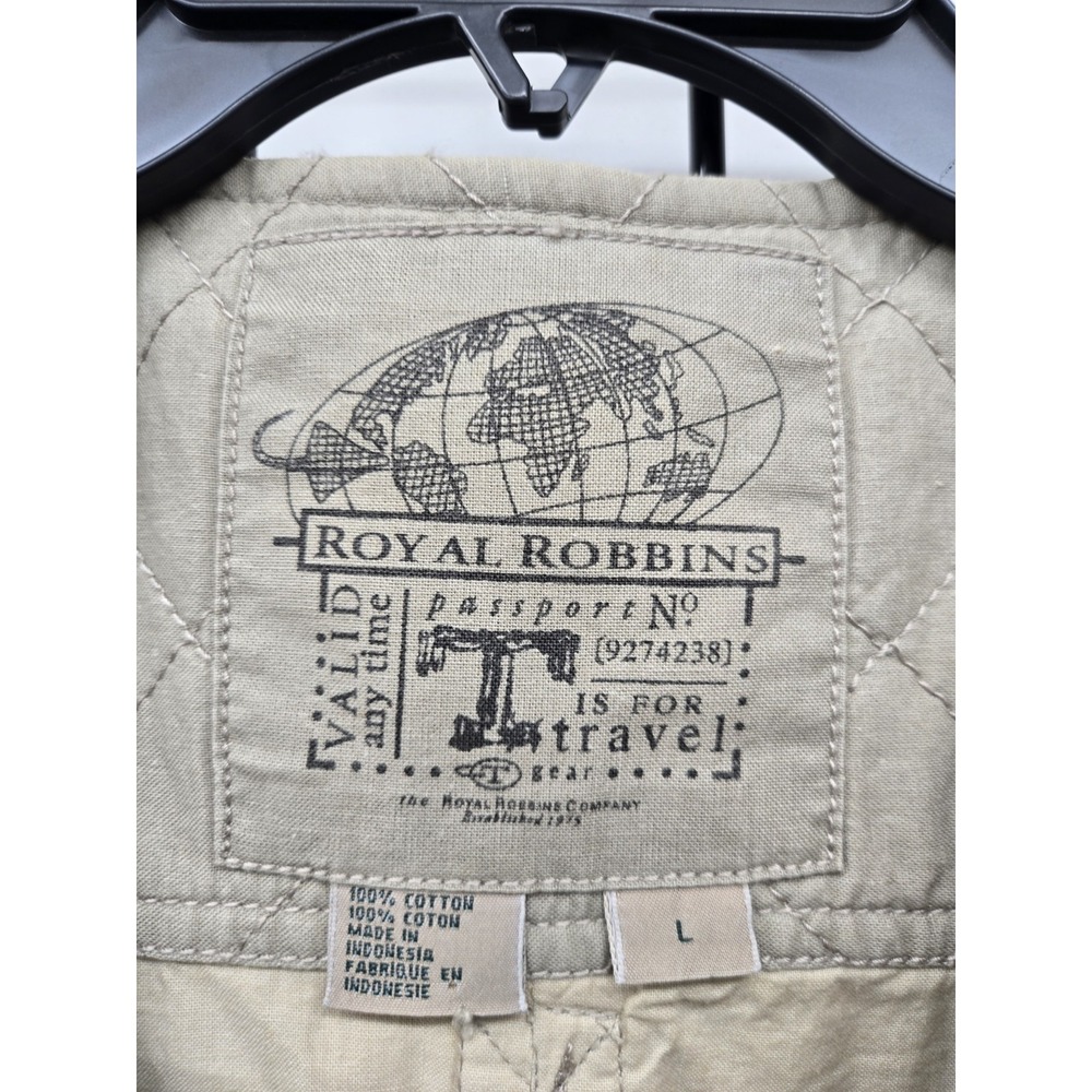 Royal Robbins Men's Large‎ Khaki Utility Vest Outdoor Travel Hunting Zip Up - Picture 7 of 16